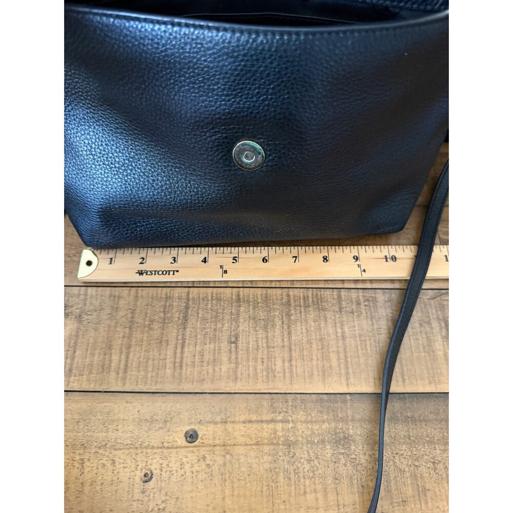 TORY BURCH Crossbody Bag Women's Black Pebbled Leather Tassel Logo Shoulder - Picture 14 of 16